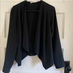 Lush black draped blazer